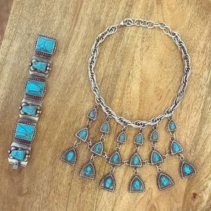 Bib necklace bracelet set